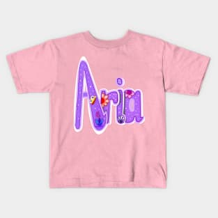 Aria popular girls first name. Personalized personalised customised name Aria Kids T-Shirt